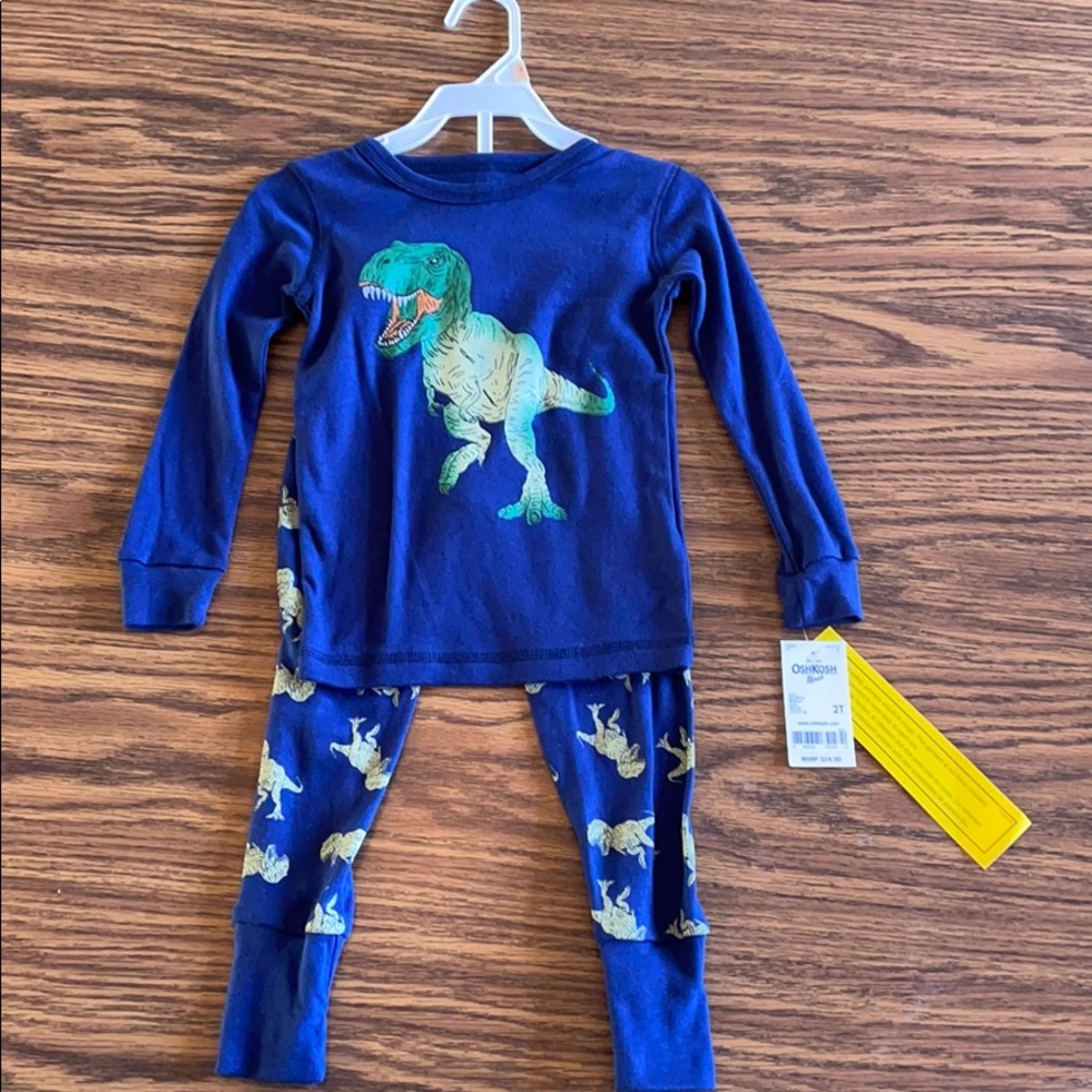 NWT Oshkosh dinosaur pajamas. 2T.
